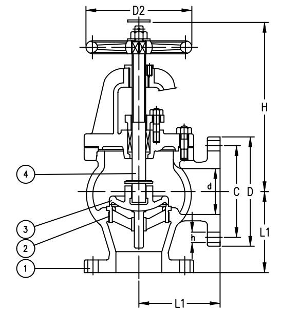 JIS F7354 Marine Cast Iron Angle SDNR Valve